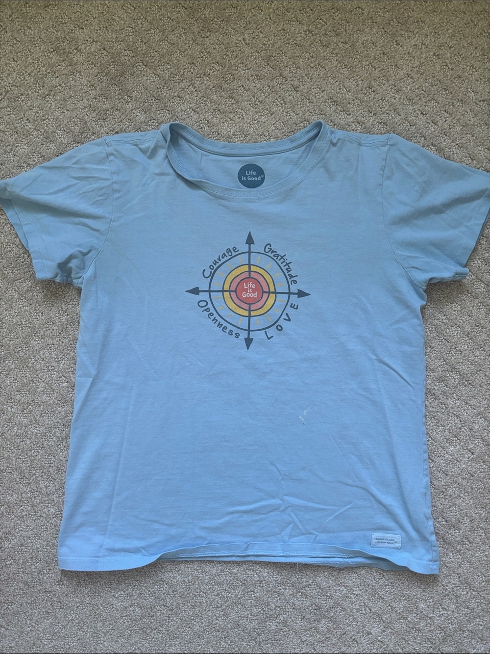 Life Is Good Light Blue Compass Target Graphic Tee